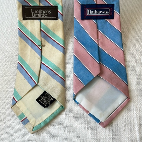 Vintage Striped Silk Ties - Summer Multicolor Set - Picture 2 of 3